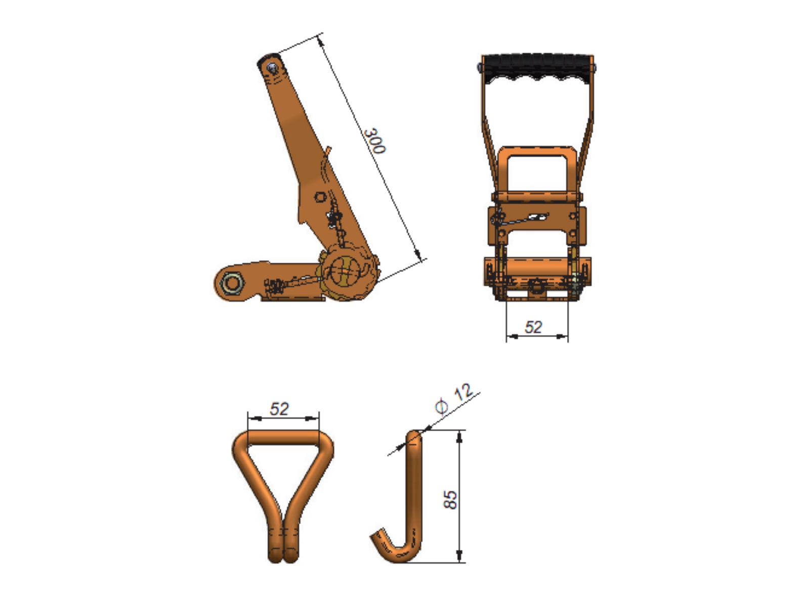 Cinta de fixação com roquete invertido - Image 2